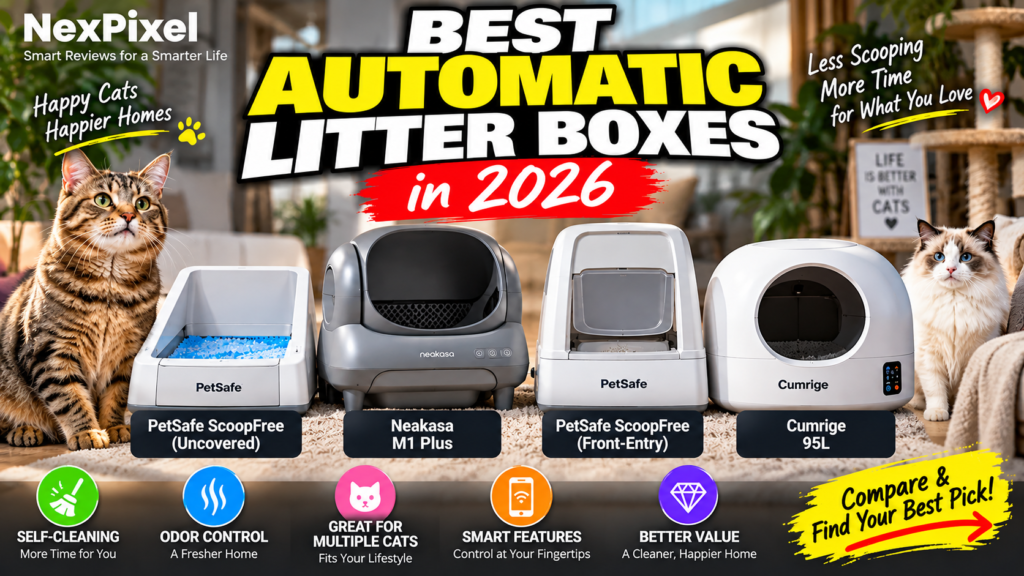 Best automatic litter box 2026 PetSafe vs Neakasa vs Cumrige