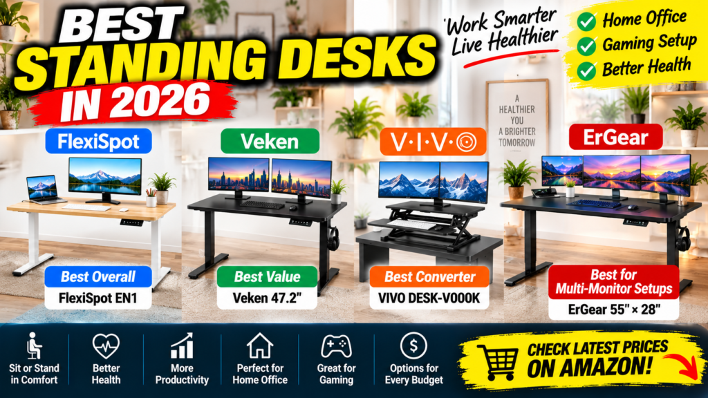 Best Standing Desks in 2026 – FlexiSpot vs Veken vs VIVO vs ErGear
